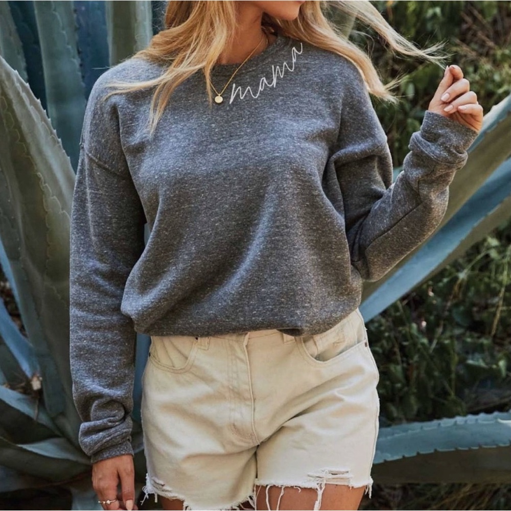 Oat Collective Mama Crewneck Sweatshirt Medium Rust